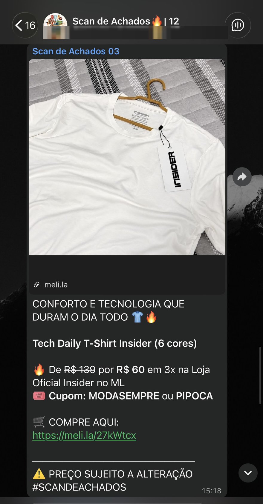 Oferta: camisa Insider de R$139 por R$60