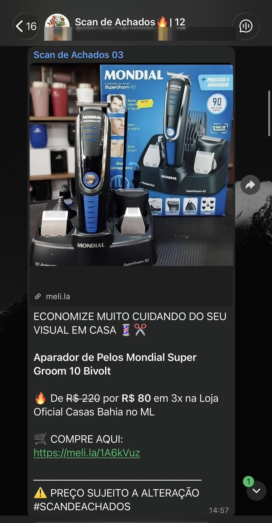 Oferta: aparador Mondial de R$220 por R$80