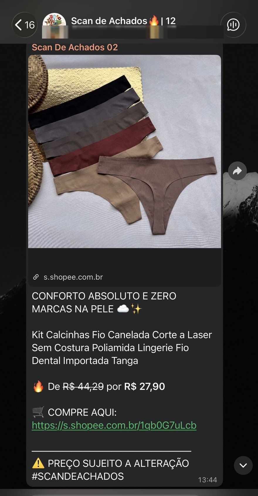 Oferta: kit calcinhas fio de R$44 por R$28